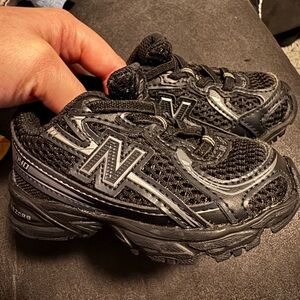 New Balance Kids Black and Gray Sneakers